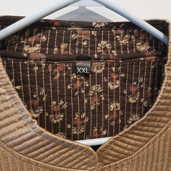 Reversible waistcoat brown/gold - Picture 3 of 5